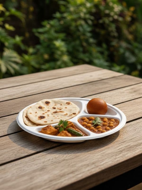 Food served on plate